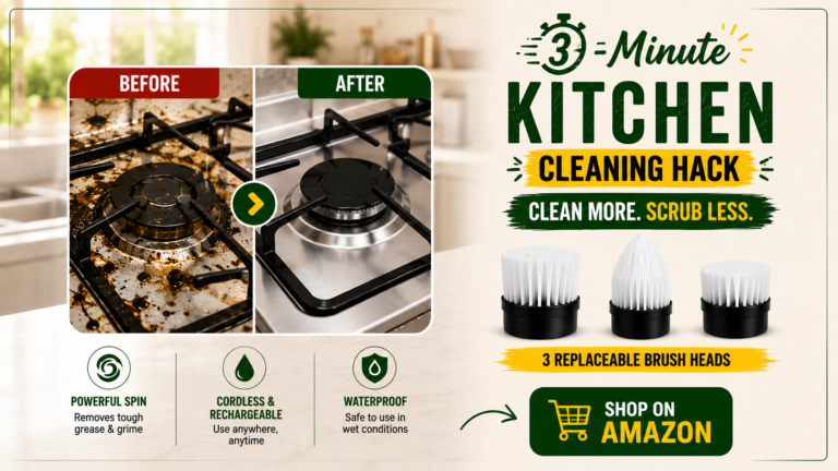 3-Minute Kitchen Cleaning Hack with Electric Spin Scrubber